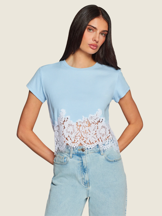 Paige Rib Lace Combo Top
