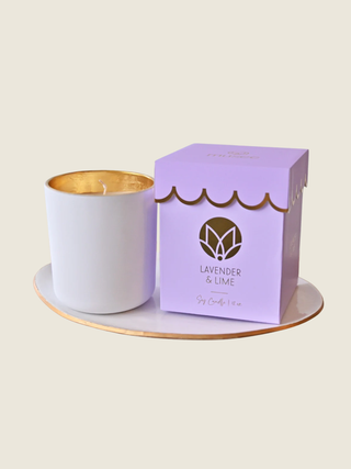 Lavender & Lime Scalloped Soy Candle