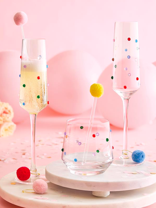 Stir Sticks-Confetti Pom Pom