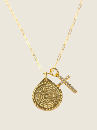Lord's Prayer Medallion Chain w/ Cross