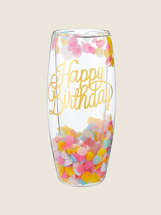 Champagne Glass Double Wall Happy Birthday