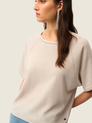 Sequins Yarn Short Sleeve Sweater