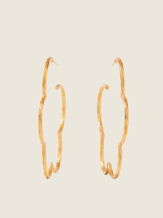 Gardenia Textured Hoop Small