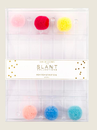 Stir Sticks-Confetti Pom Pom