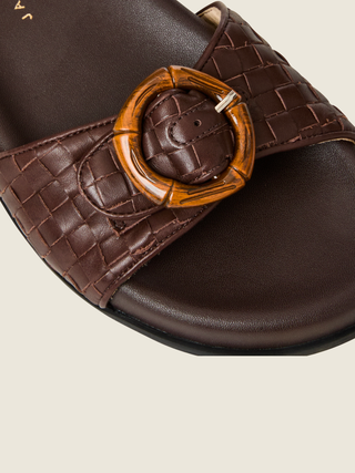 Essex Slide- Embossed Leather