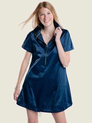Lee Polo Dress - Satin Navy