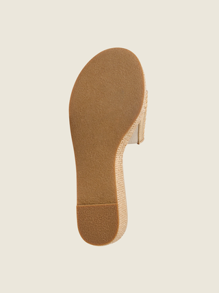 Bay Mid-Wedge-Metallic Raffia