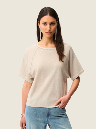 Sequins Yarn Short Sleeve Sweater