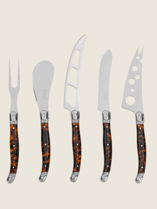 Languiole 5 Piece Artisan Tortoise Shell Cheese Knife Set