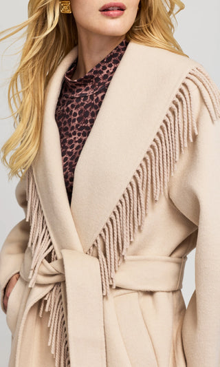 JENNY FRINGE WOOL COAT