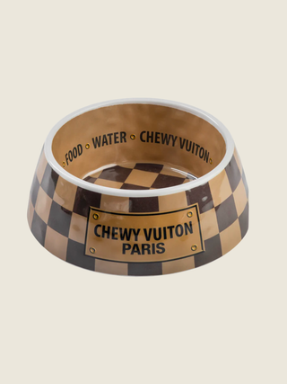 Checker Chewy Vuiton Bowl - Medium