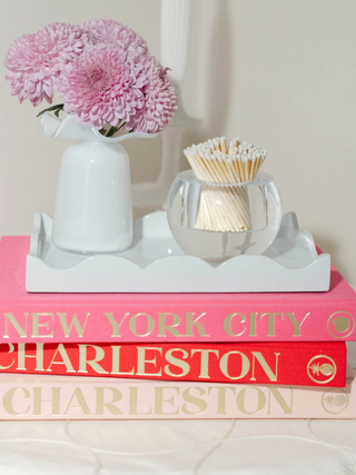 Scalloped Book Topper Tray - Cloud