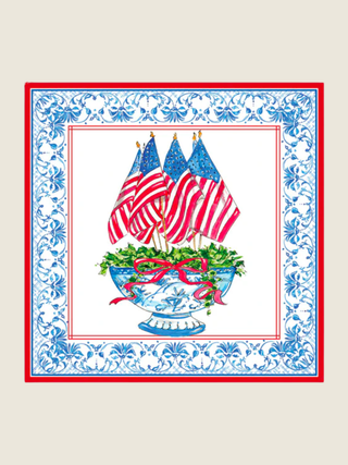 Handpainted Flags in a Chinoiserie Planter Square Placemat