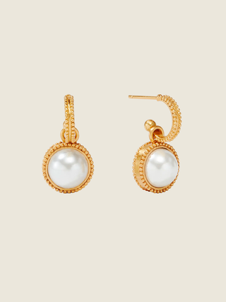 Fleur-de-lis Hoop & Charm Earring