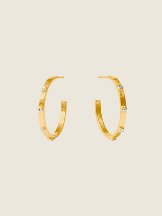 Crescent Stone Hoop XL