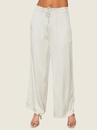 Viscose Wide Leg Palazzo Pant with Drawstring and Pockets